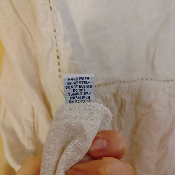 Magic Size Small S Linen Cotton Embroidered Dress Floral Flower Boho Indie Short - Picture 11 of 11